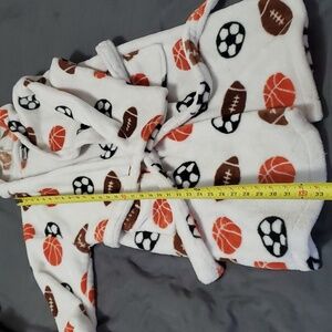 Kids Bathrobe Hooded Plush Football soccer basketball Fleece Robe for Girls Boys